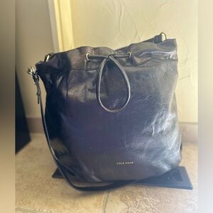 Cole hann black leather purse adjustable straps